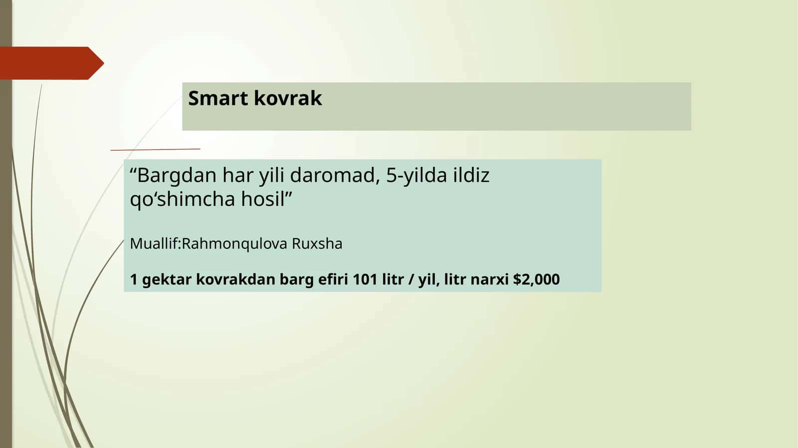 Smart kovrak