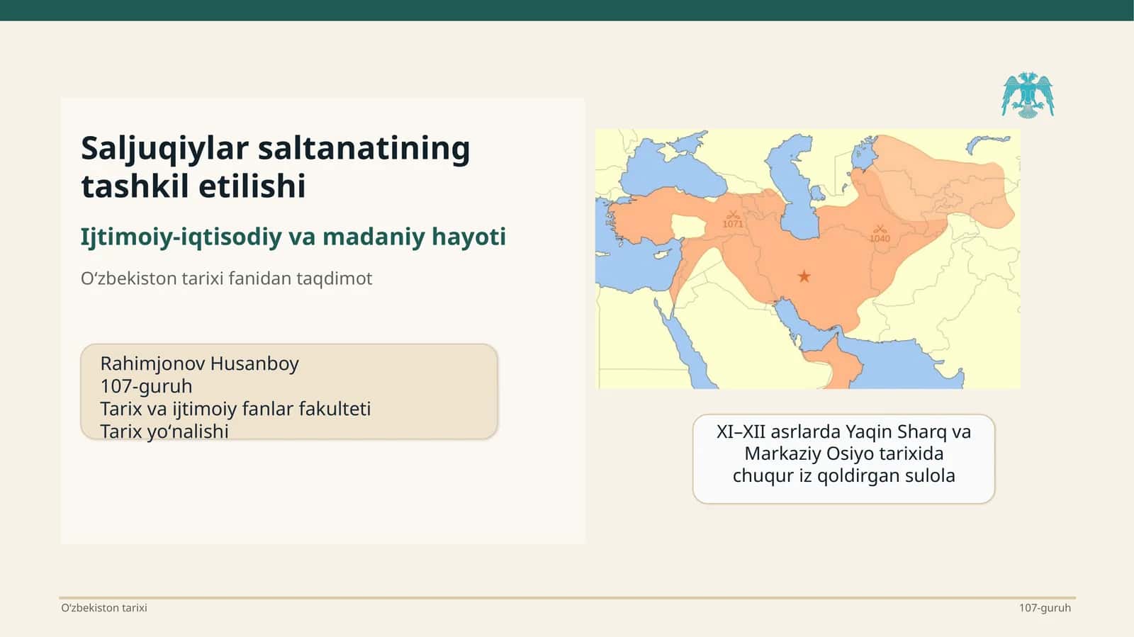 Saljuqiylar saltanatining tashkil etilishi