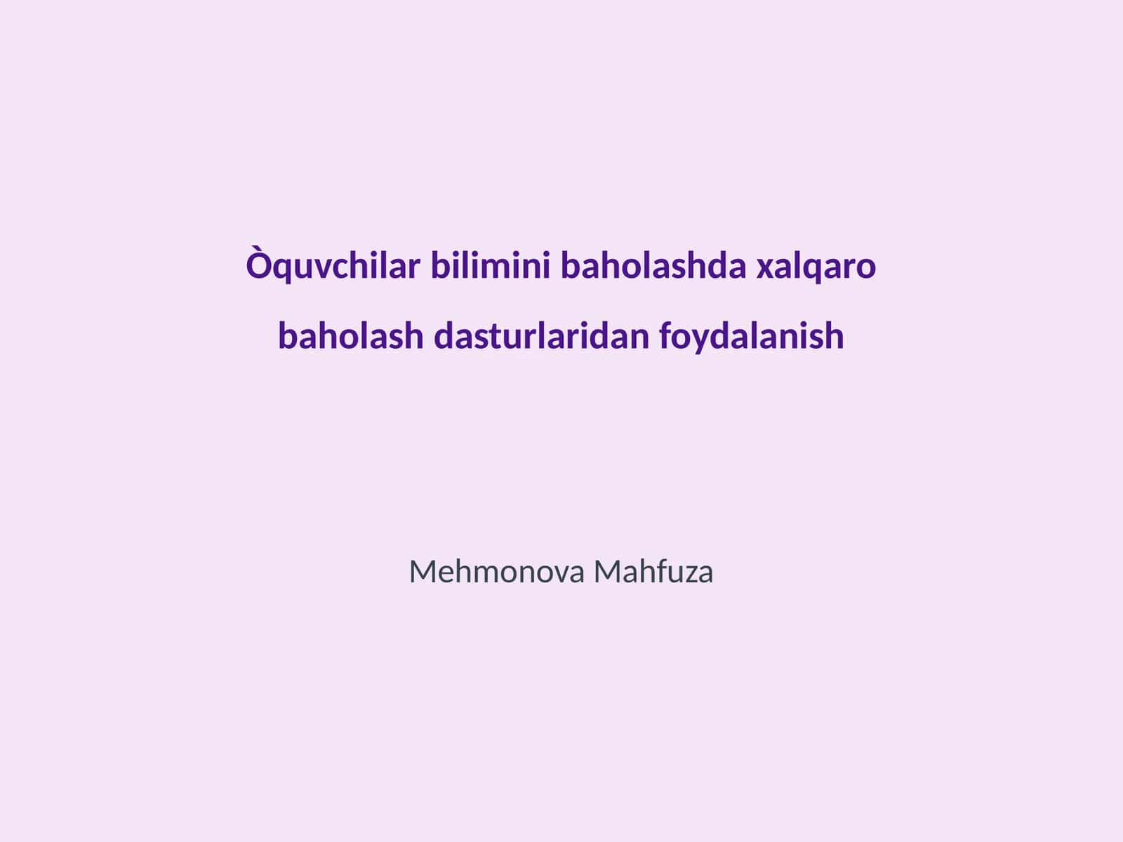 Xalqaro Baholash Dasturlari