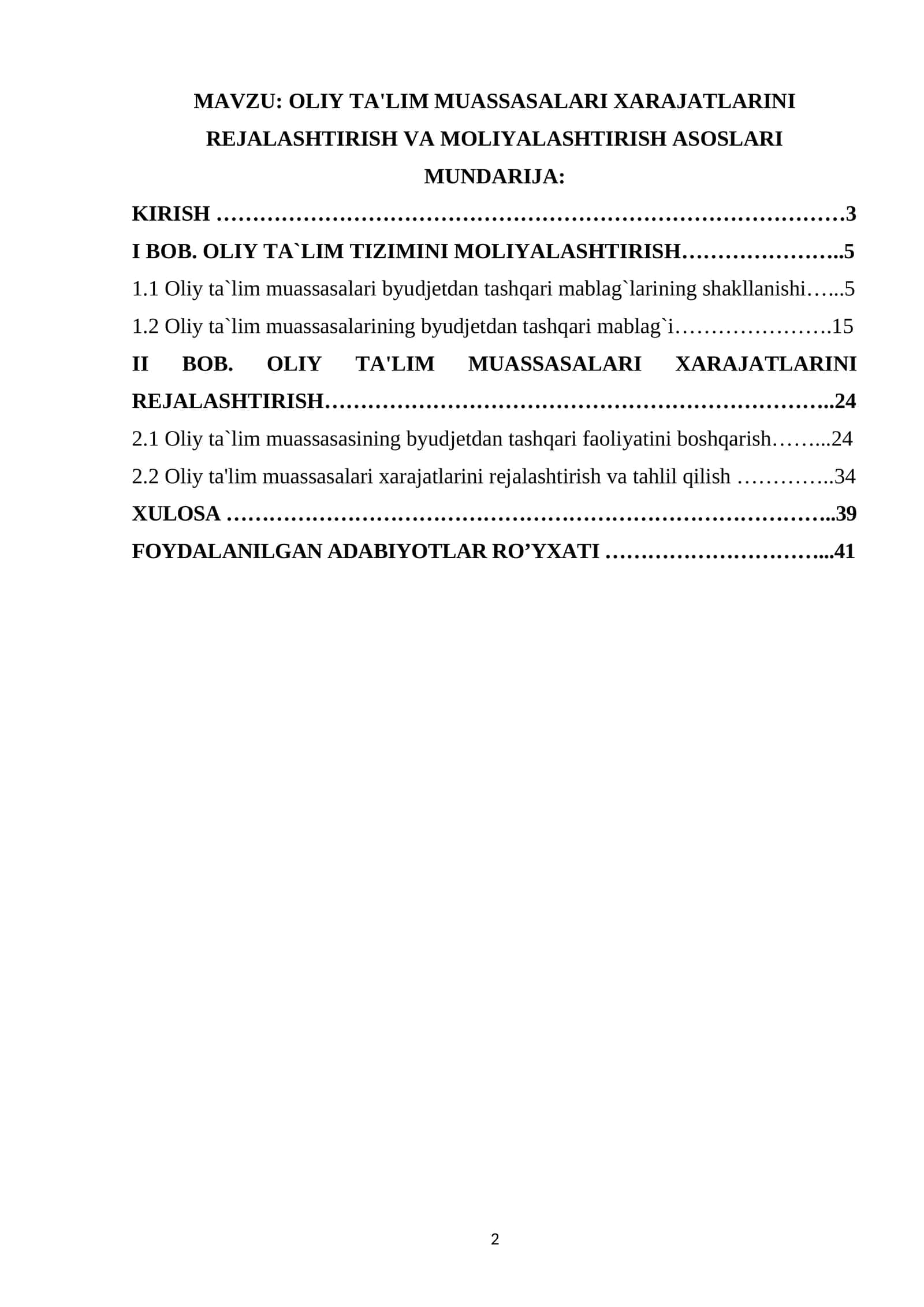 O’ZBEKISTON RESPUBLIKASI DAVLAT BUDJETI HARAJATLAR TAHLILI