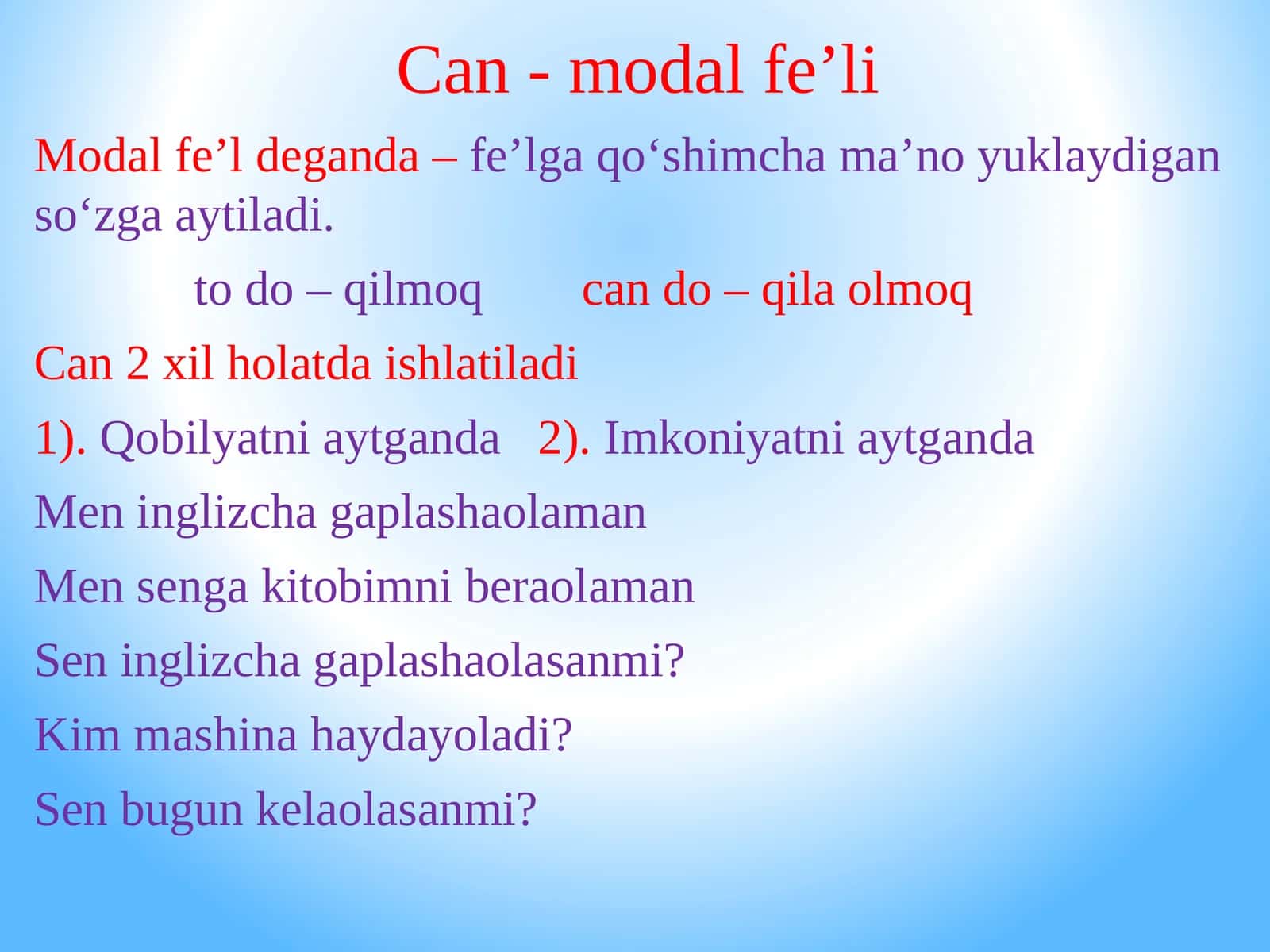 modal fe'l