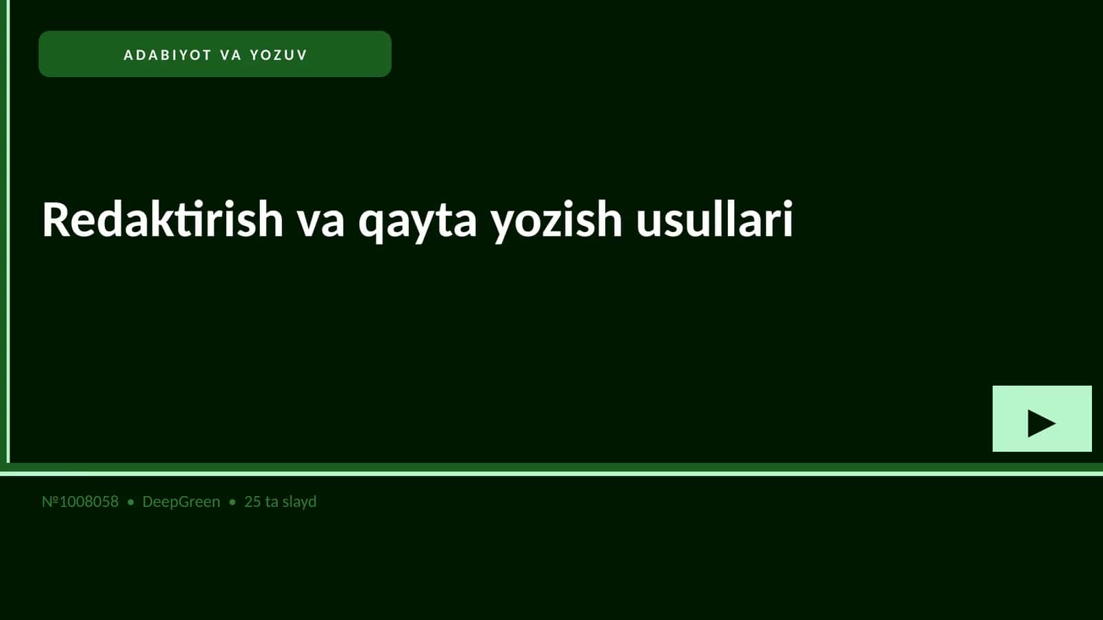 Redaktirish va qayta yozish usullari