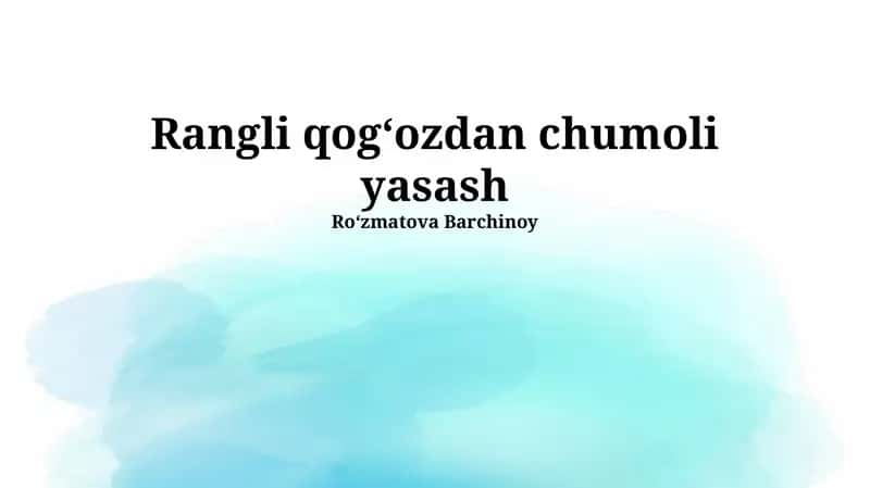 Rangli qogʻozdan chumoli yasash
