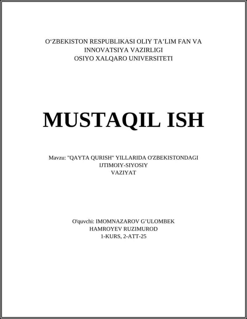 QAYTA QURISH
