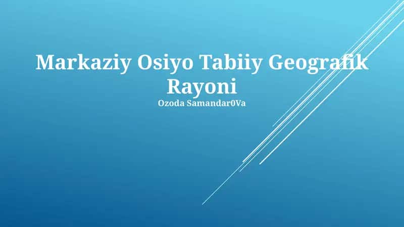 Markaziy Osiyo Tabiiy Geografik Rayoni