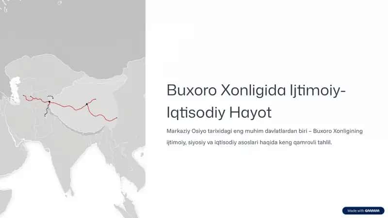 Buxoro Xonligida Ijtimoiy-Iqtisodiy Hayot