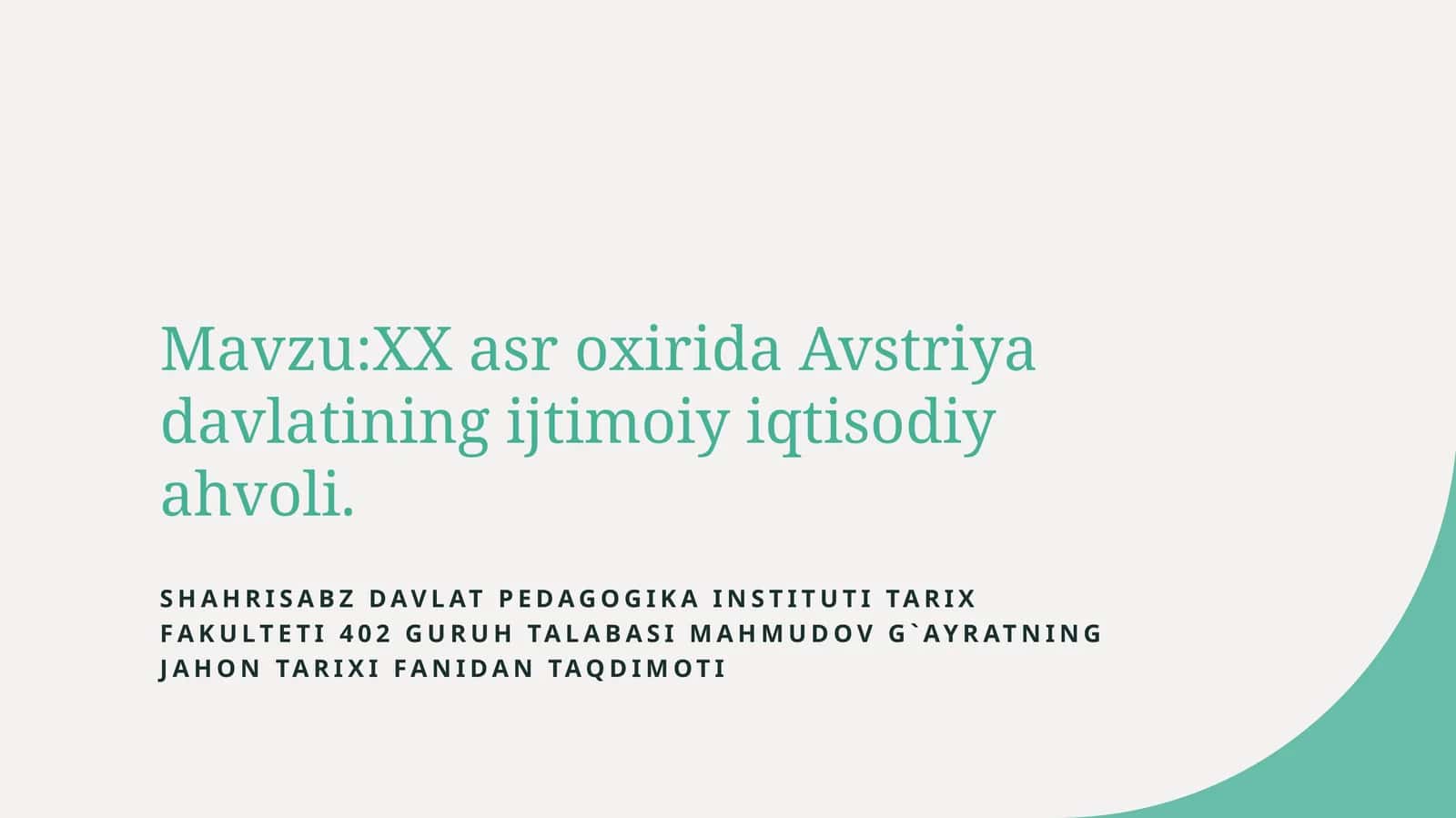 XXasroxirida Avstriya davlatining ijtimoiy iqtisodiyahvoli