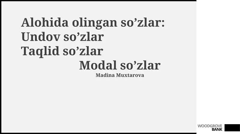 Undov so'zlari va ularning vazifalari