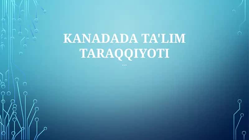 Kanadada Ta'lim Taraqqiyoti