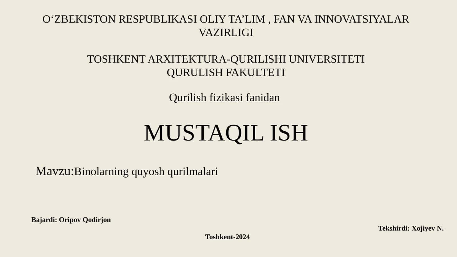 Binolarning quyosh qurilmalari