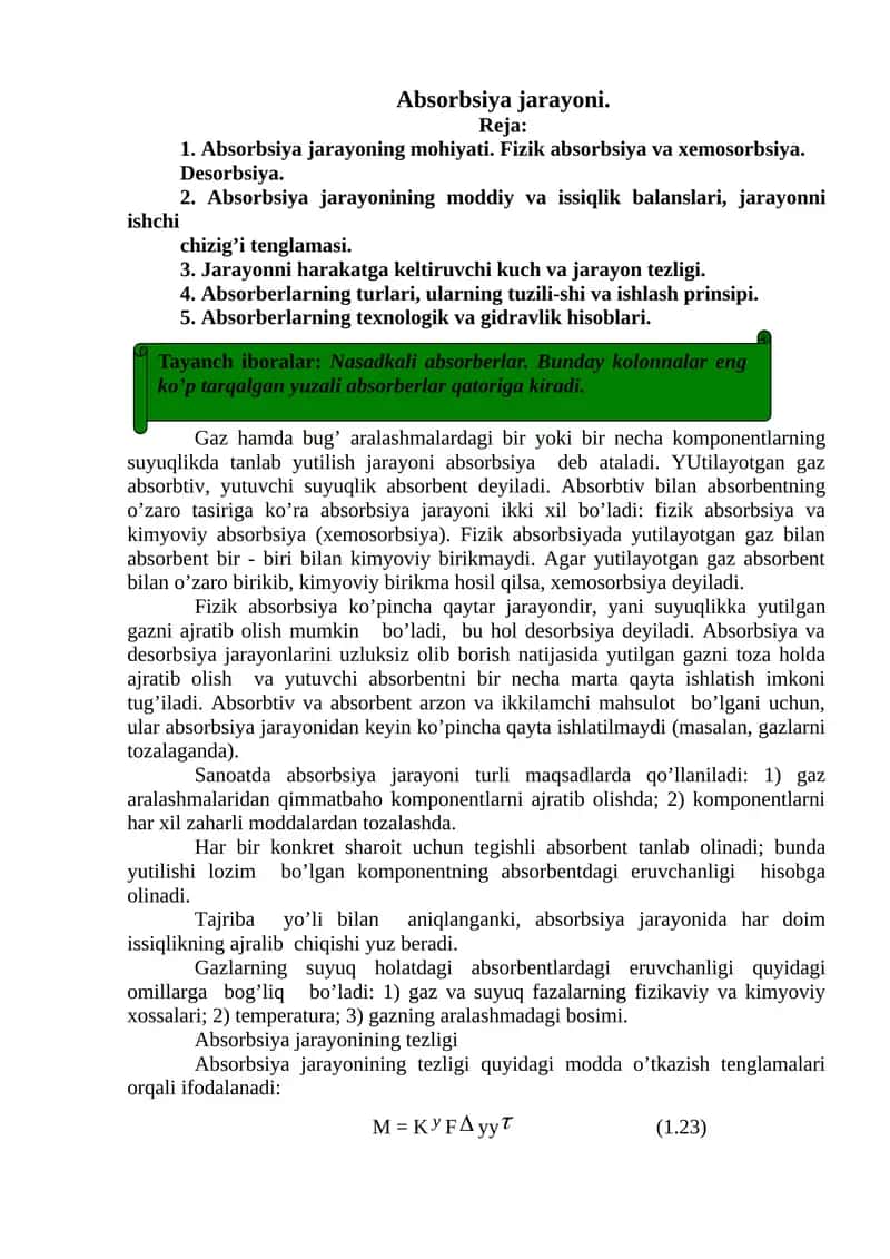Absorbsiya jarayoni