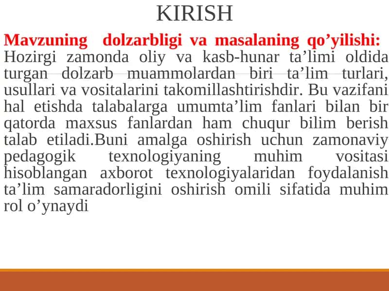Hozirgi zamonda oliy vakasb-hunar ta’limi