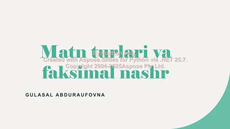 Matn turlari va faksimal nashr