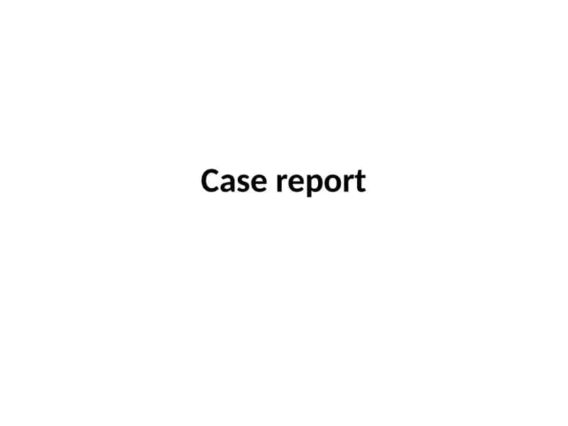 Casereport