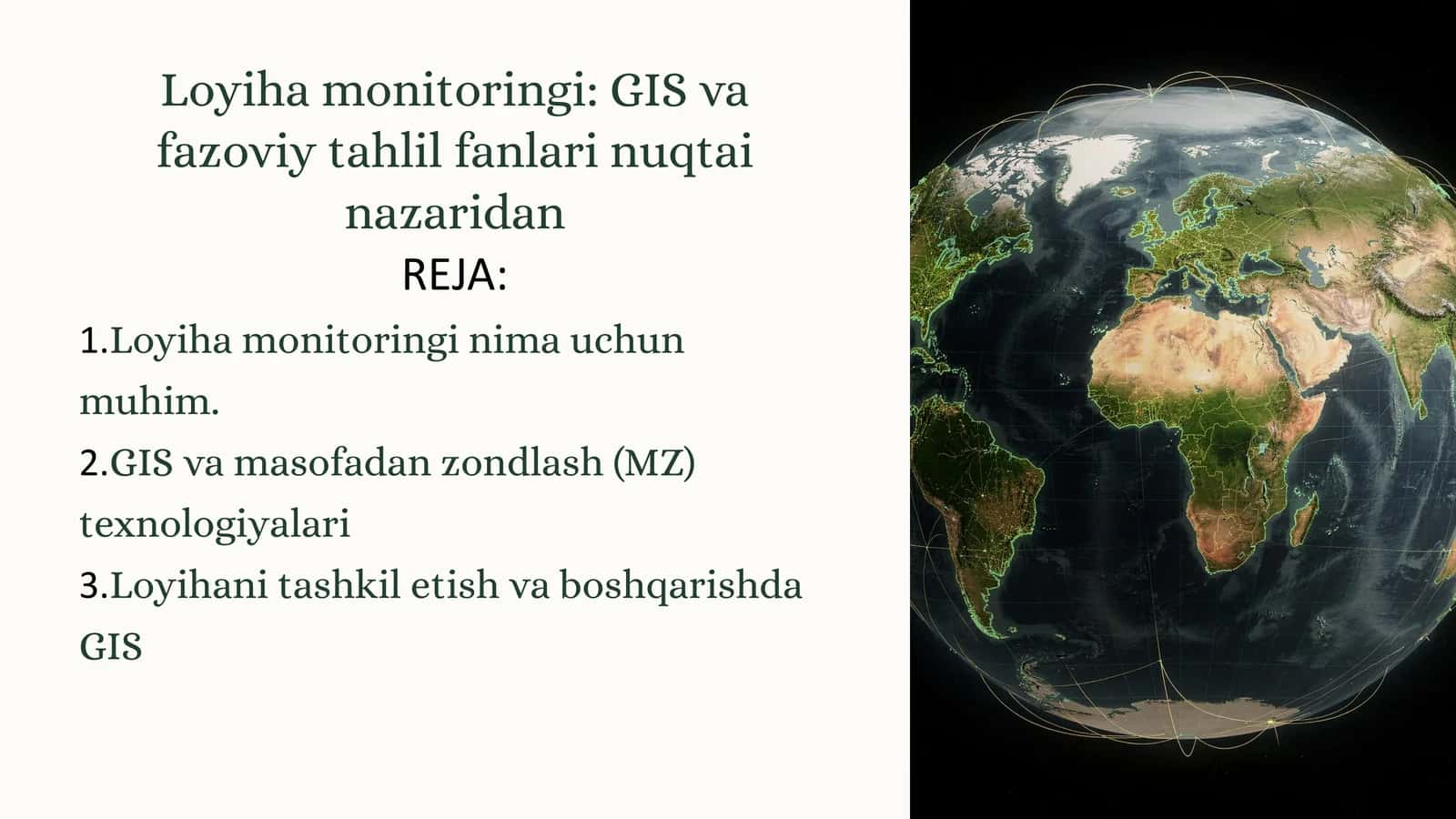Loyiha monitoringi: GIS va fazoviy tahlil fanlari nuqtai nazaridan