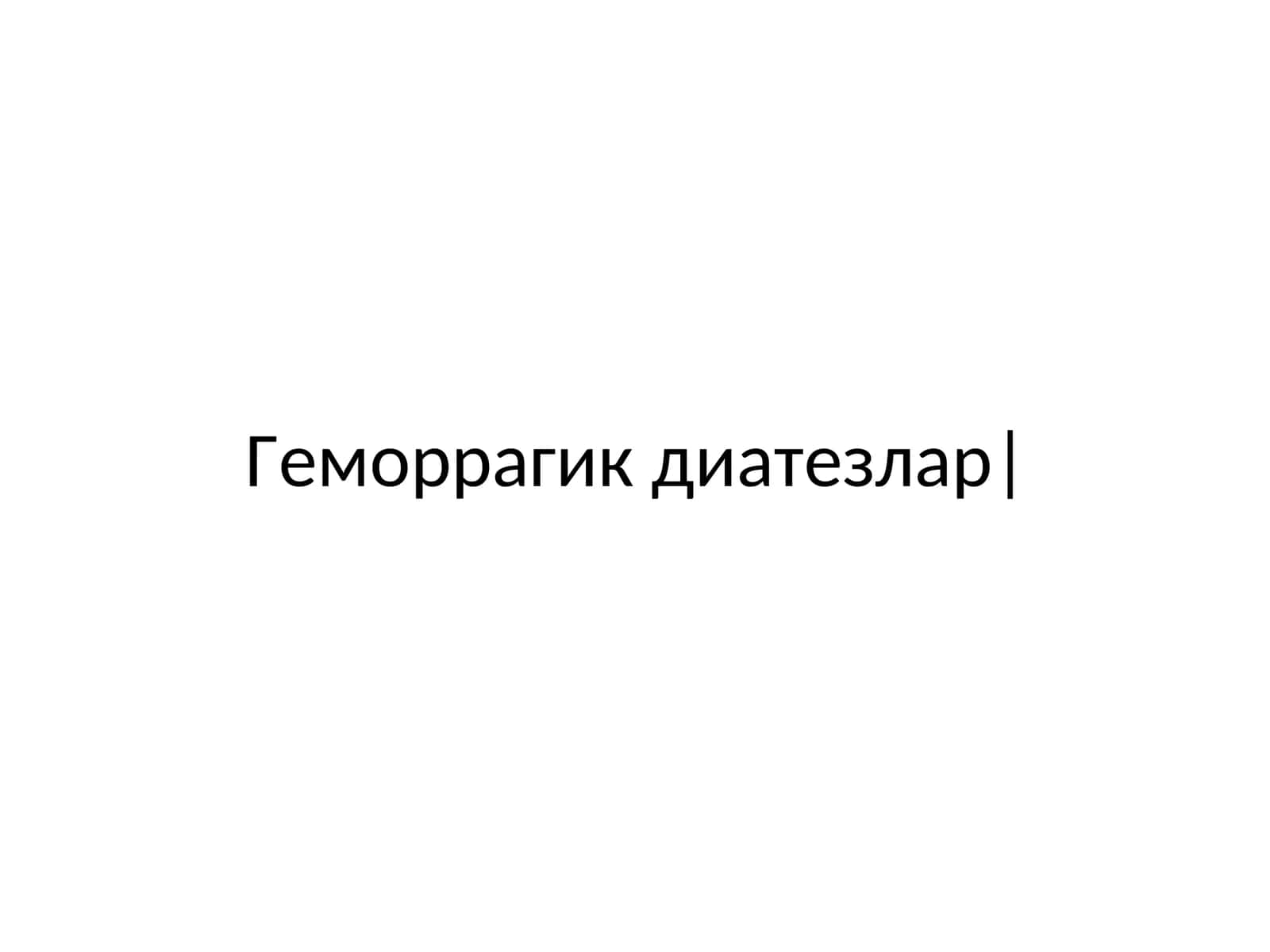 Gemorragik diatezlar