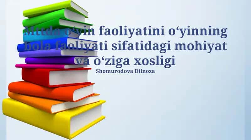 O'yin faoliyatini tashkil etish va unga rahbarlik qilish