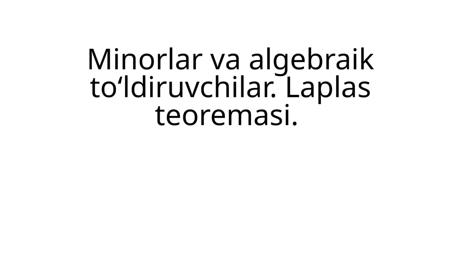 Laplas teoremasi