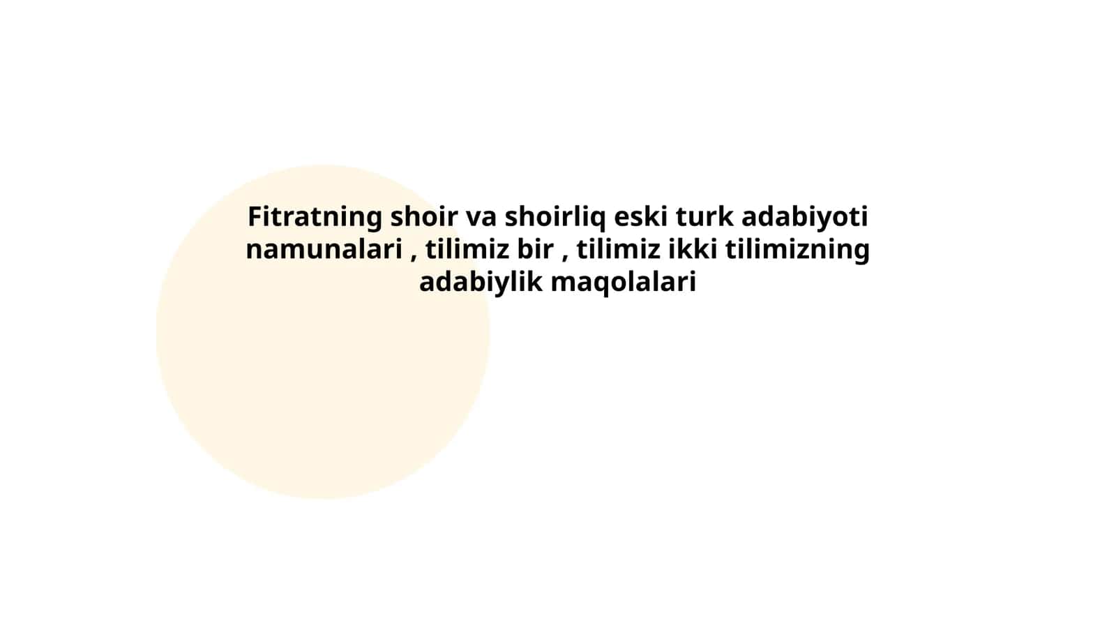 Fitratning shoir va shoirliq eski turk adabiyoti namunalari