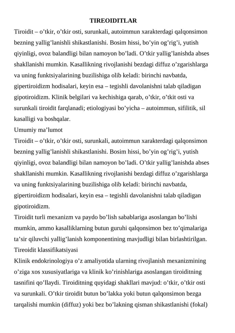 Tireoiditlar