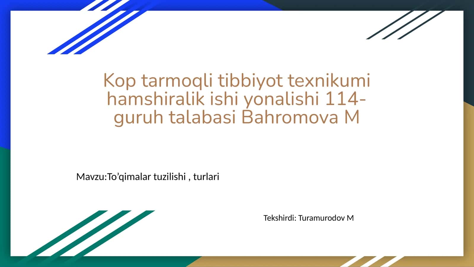 To’qimalar tuzilishi, turlari