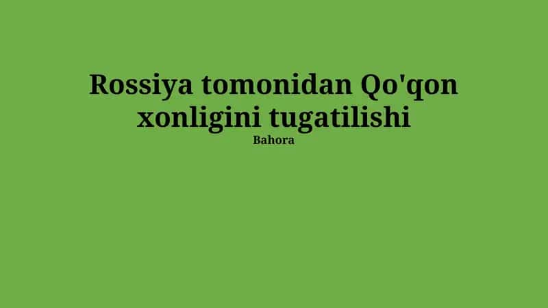 Qo'qon xonligi tarixi