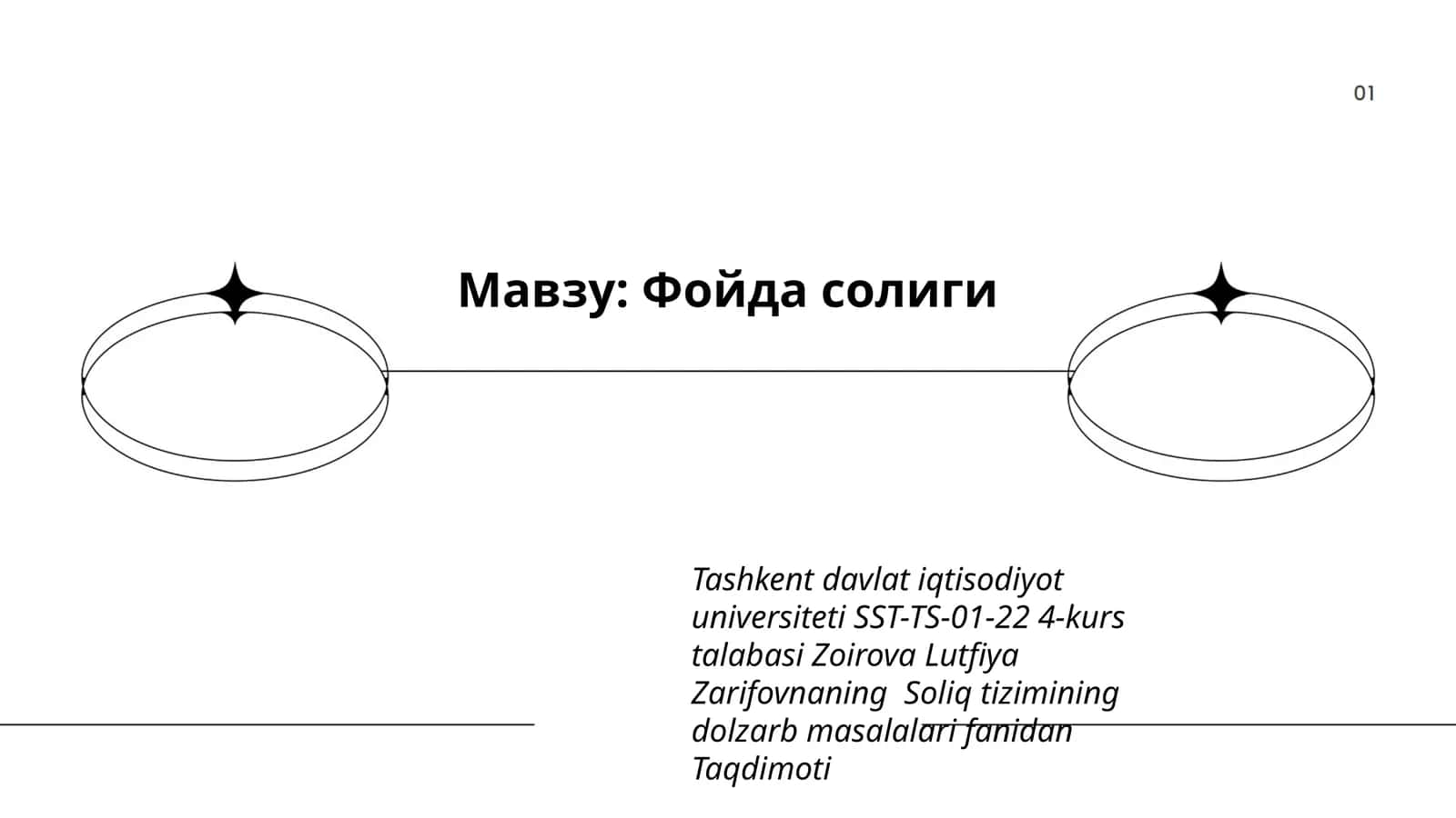 Soliq tizimining dolzarb masalalari
