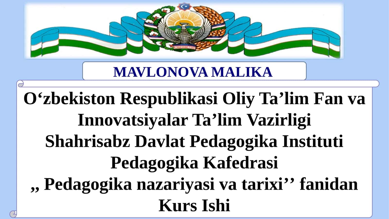 Pedagogik fanlarni oʻqitish metodlari va ulardan foydalanishning zarur shartlari