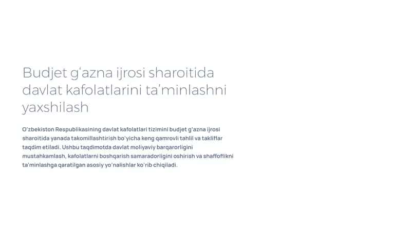 Budjet g‘azna ijrosi sharoitida davlat kafolatlarini ta’minlashni yaxshilash