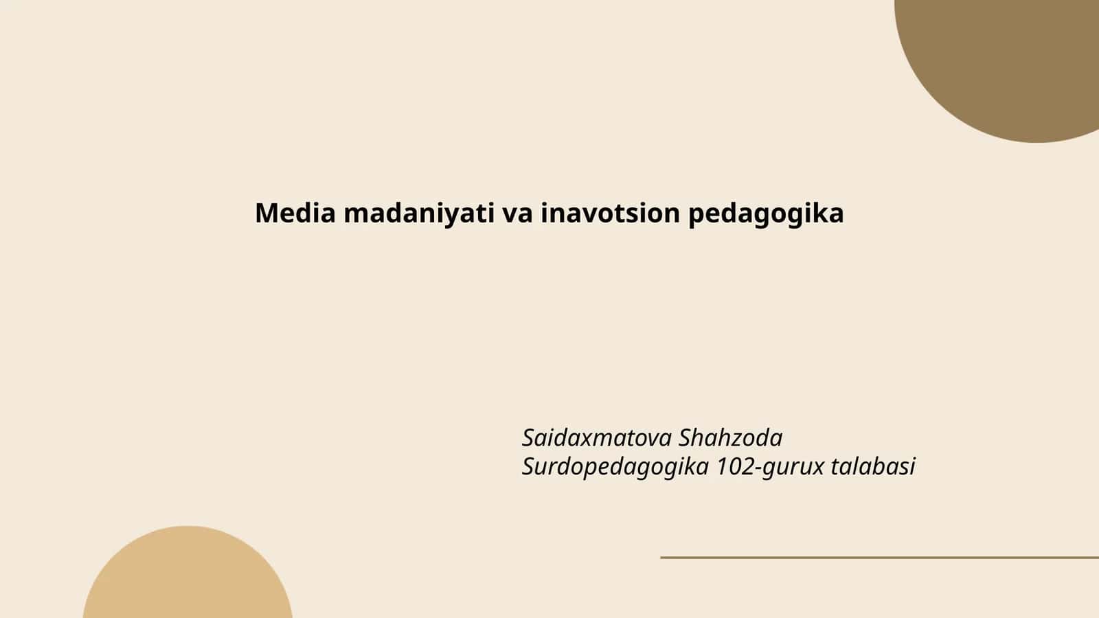 Mediamaʼnaviyat: Tarbiya va taʼlimda roli