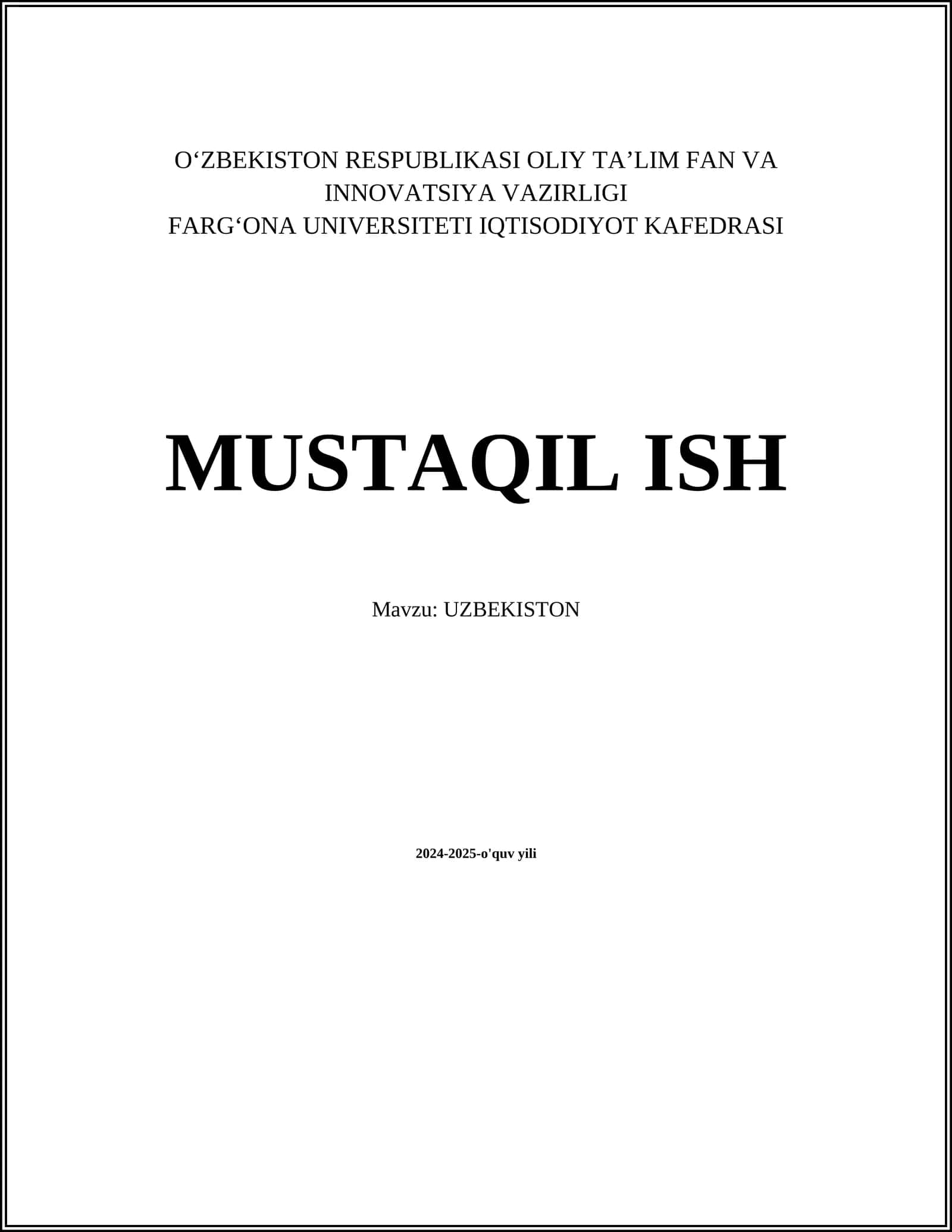 O'zbekiston Tarixi