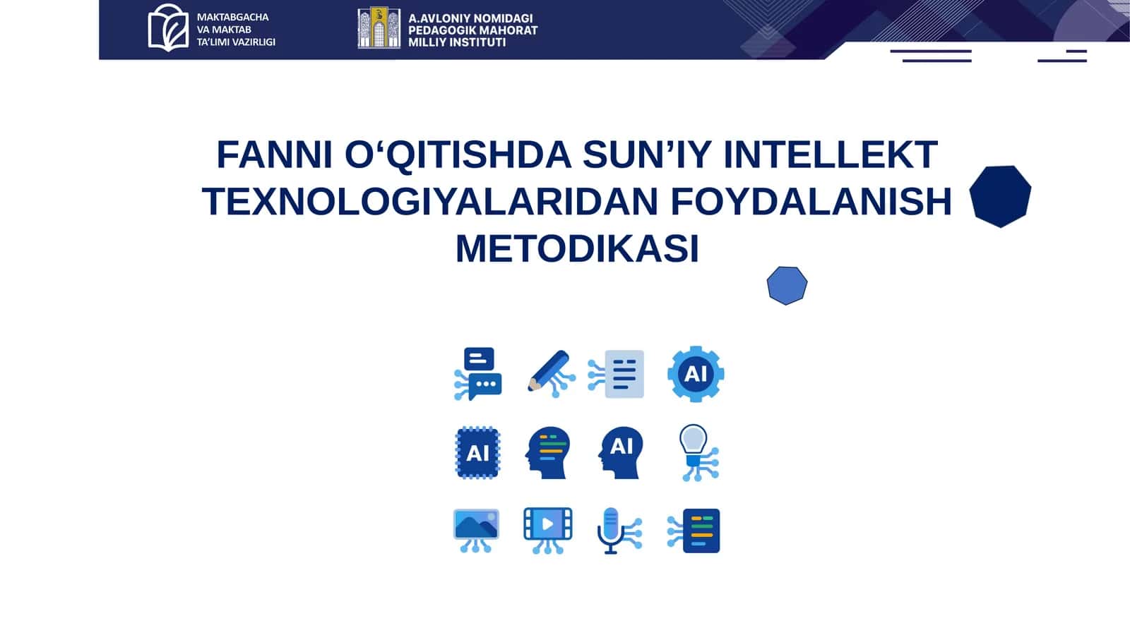 FANNI O‘QITISHDA SUN’IY INTELLEKT TEXNOLOGIYALARIDAN FOYDALANISH METODIKASI