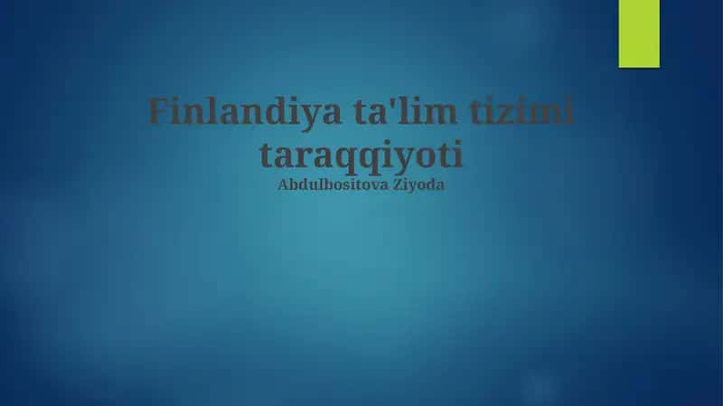 Finlandiya ta'lim tizimi taraqqiyoti