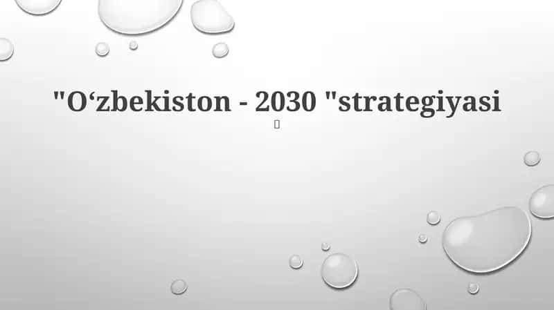 Oʻzbekiston - 2030 "strategiyasi