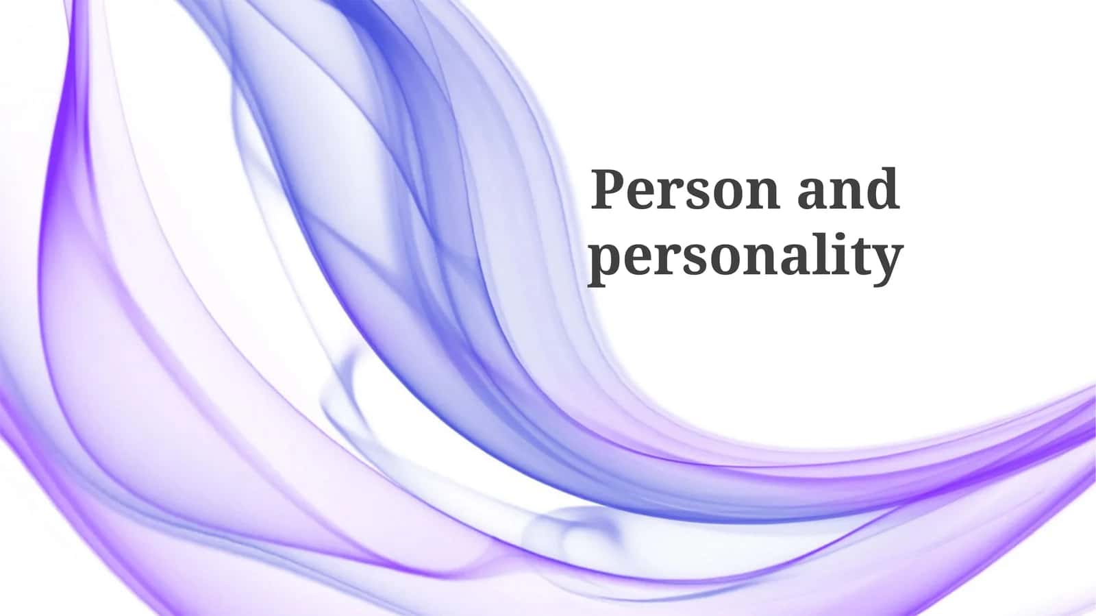 Person andpersonality