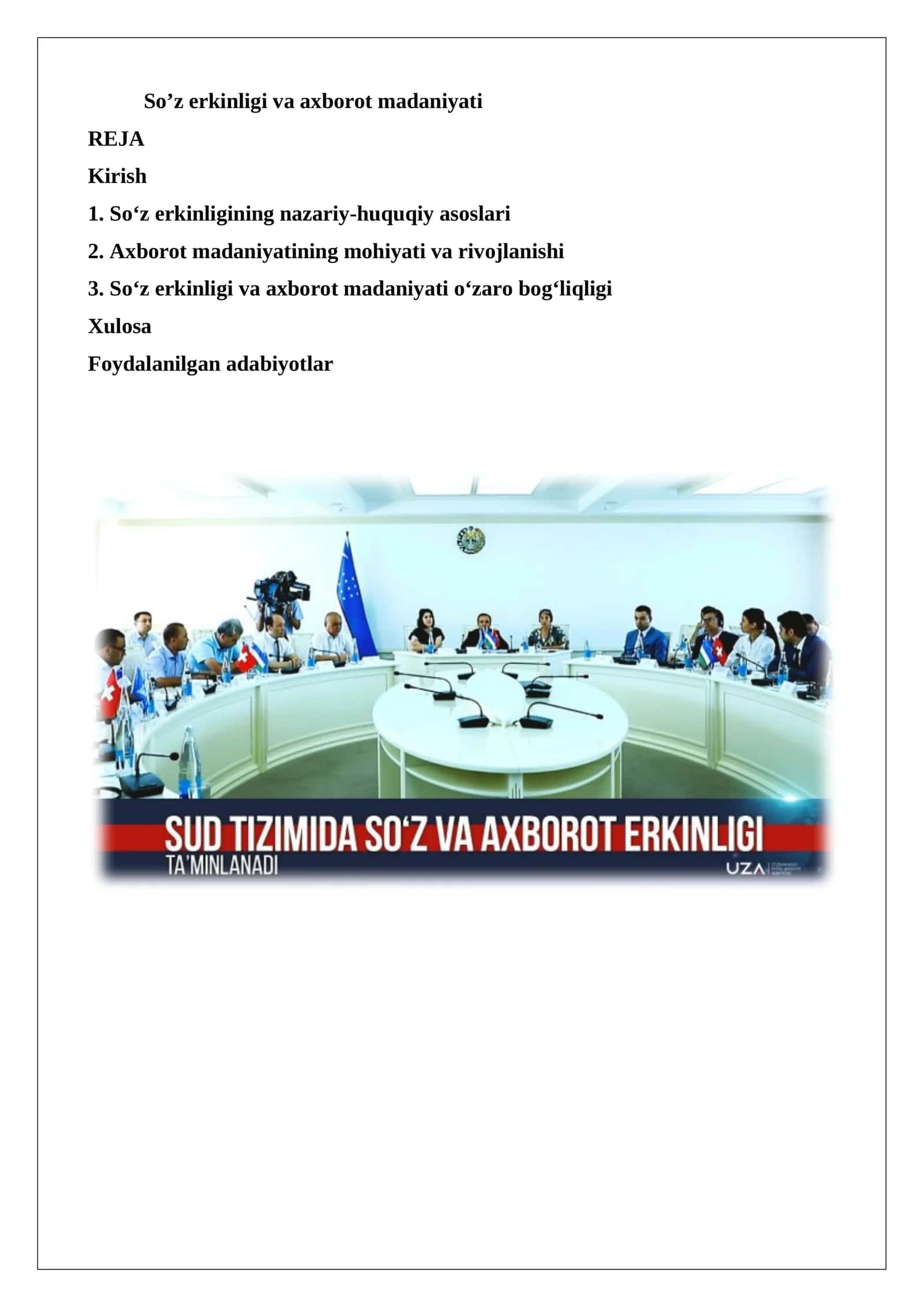 So’z erkinligi va axborot madaniyati