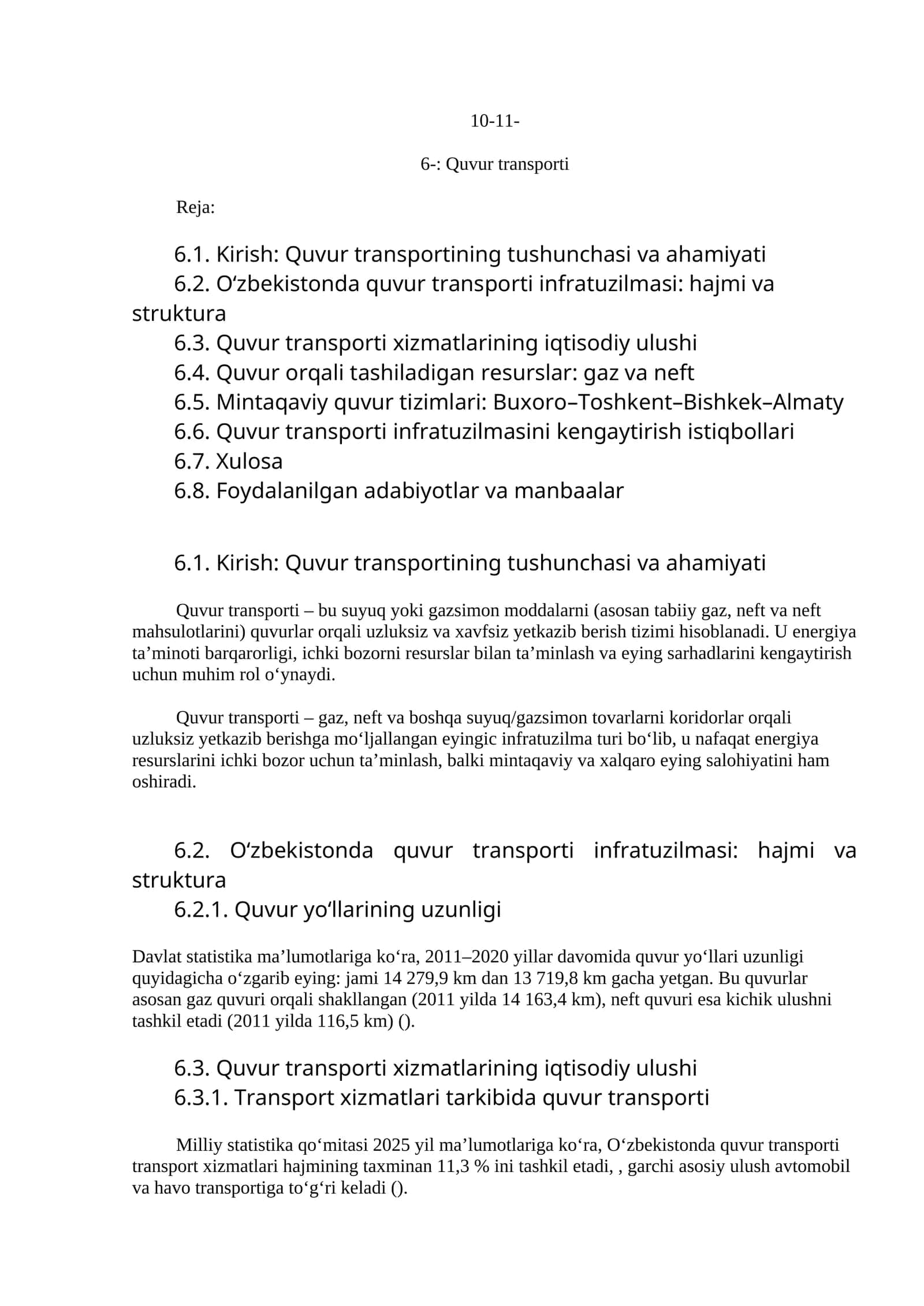 Quvur transporti