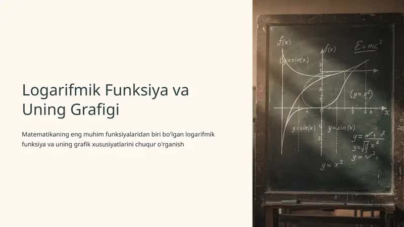 Logarifmik Funksiya va Uning Grafigi