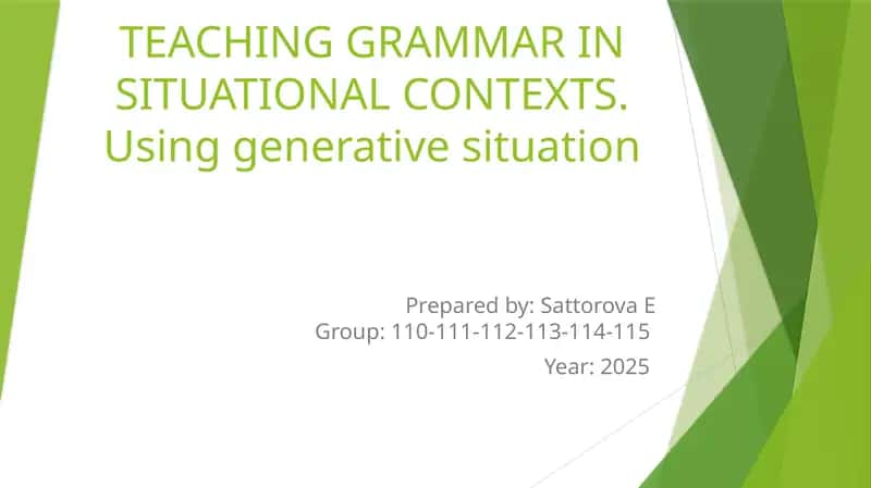 Generative Situation O‘quyuchiga dastlabki yordam - Qaysanuze