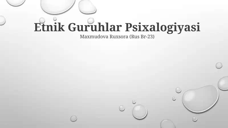 Etnik Guruhlar Psixalogiyasi