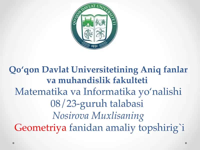 Sirtning uchinchi kvadratik
formasi