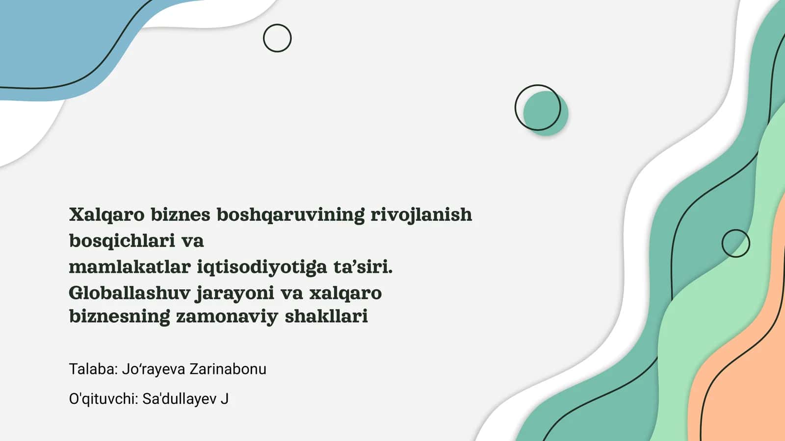 Xalqaro biznes boshqaruvining rivojlanish bosqichlari