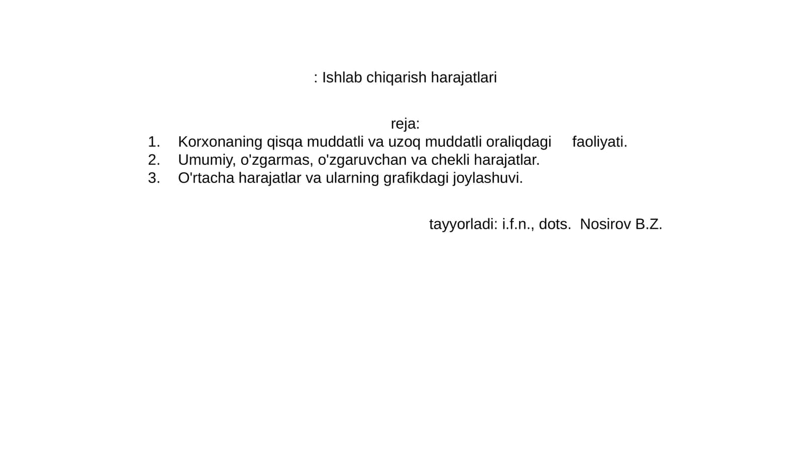 Ishlab chiqarish harajatlari
