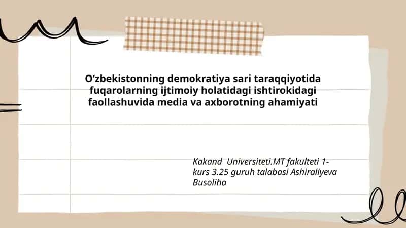 Oʻzbekistonning demokratiya sari taraqqiyoti
