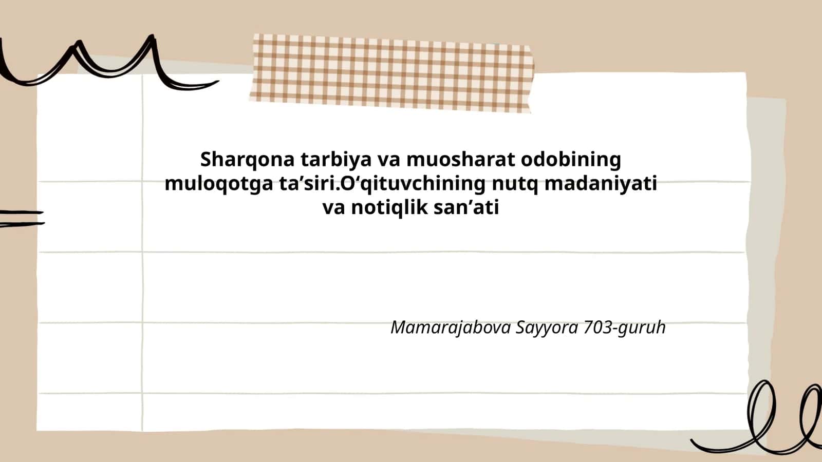 Sharqona tarbiya va muosharat odobining muloqotga ta'siri