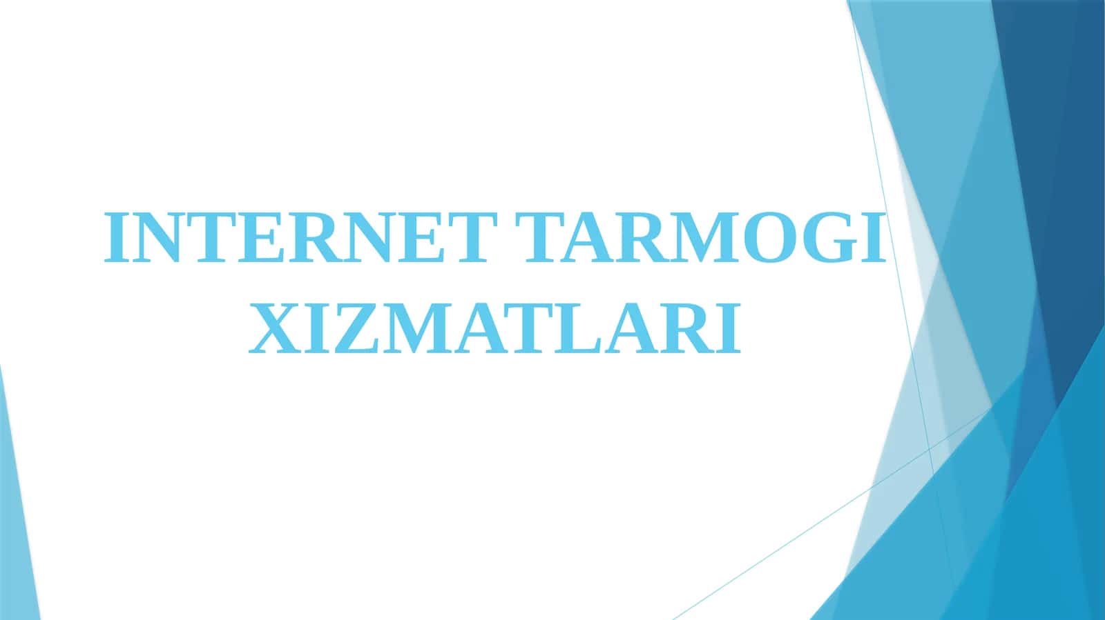 INTERNET TARMOG'I XIZMATLARI