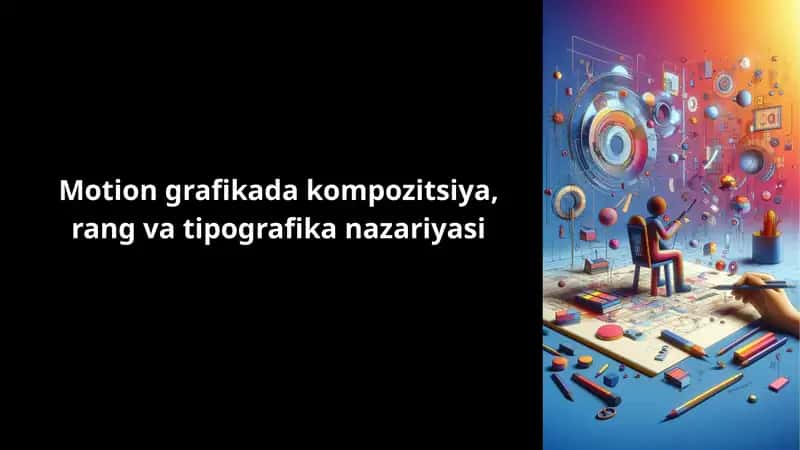 Motion grafikada kompozitsiya, rang va tipografika nazariyasi