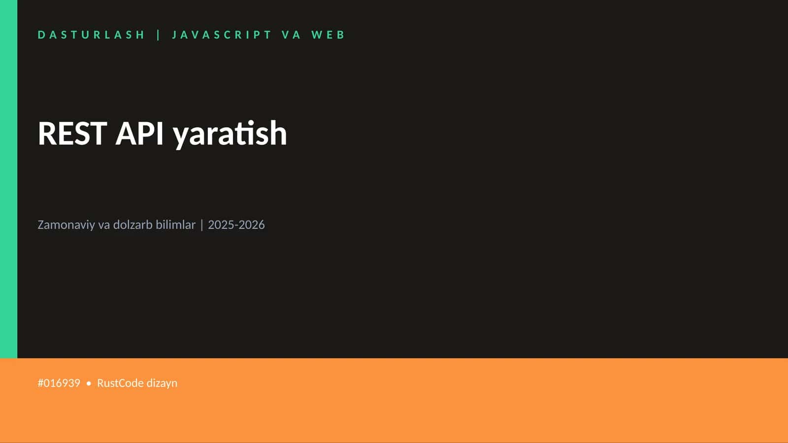DASTURLASH | JAVASCRIPT VA WEB