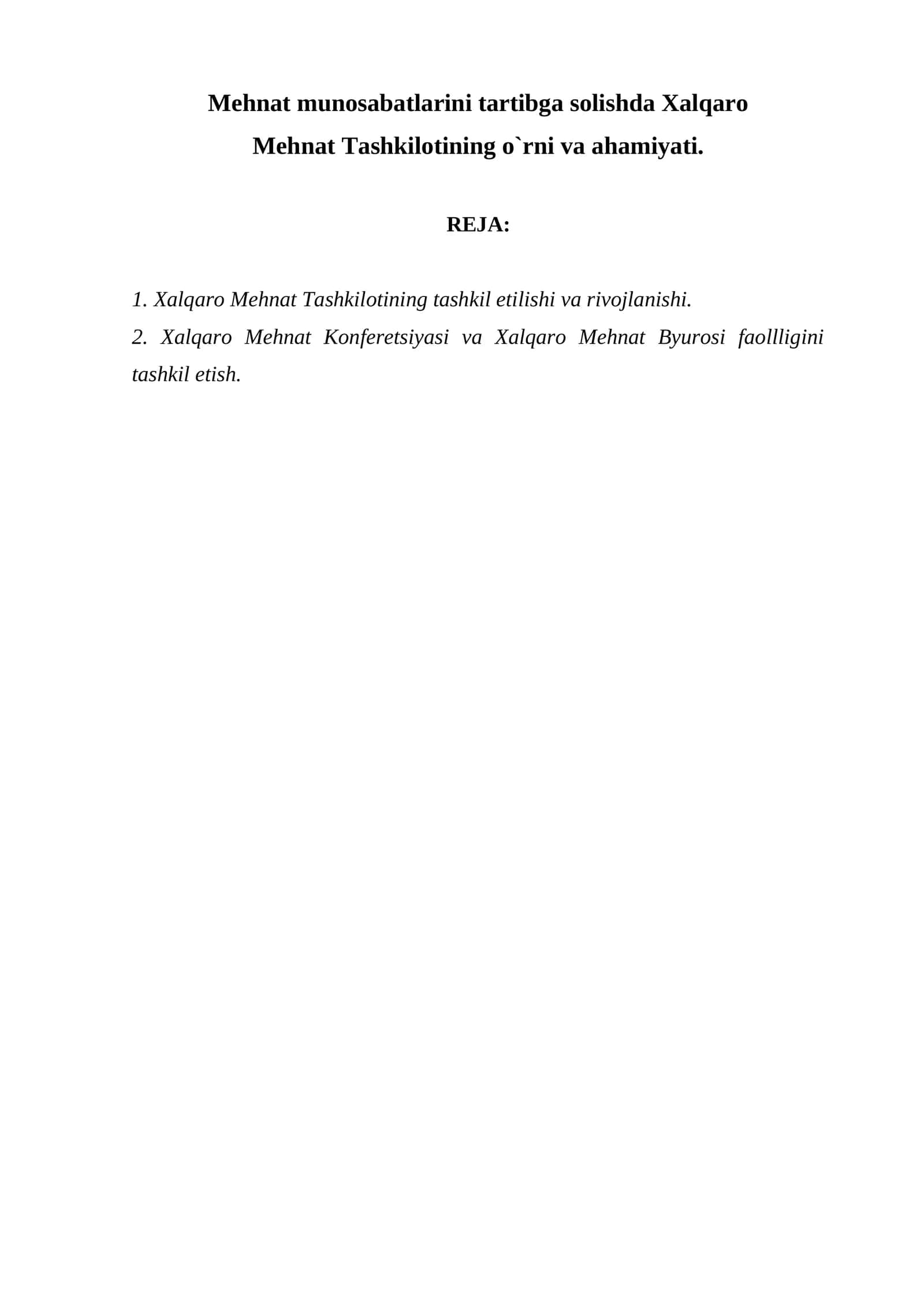Xalqaro Mehnat Tashkiloti