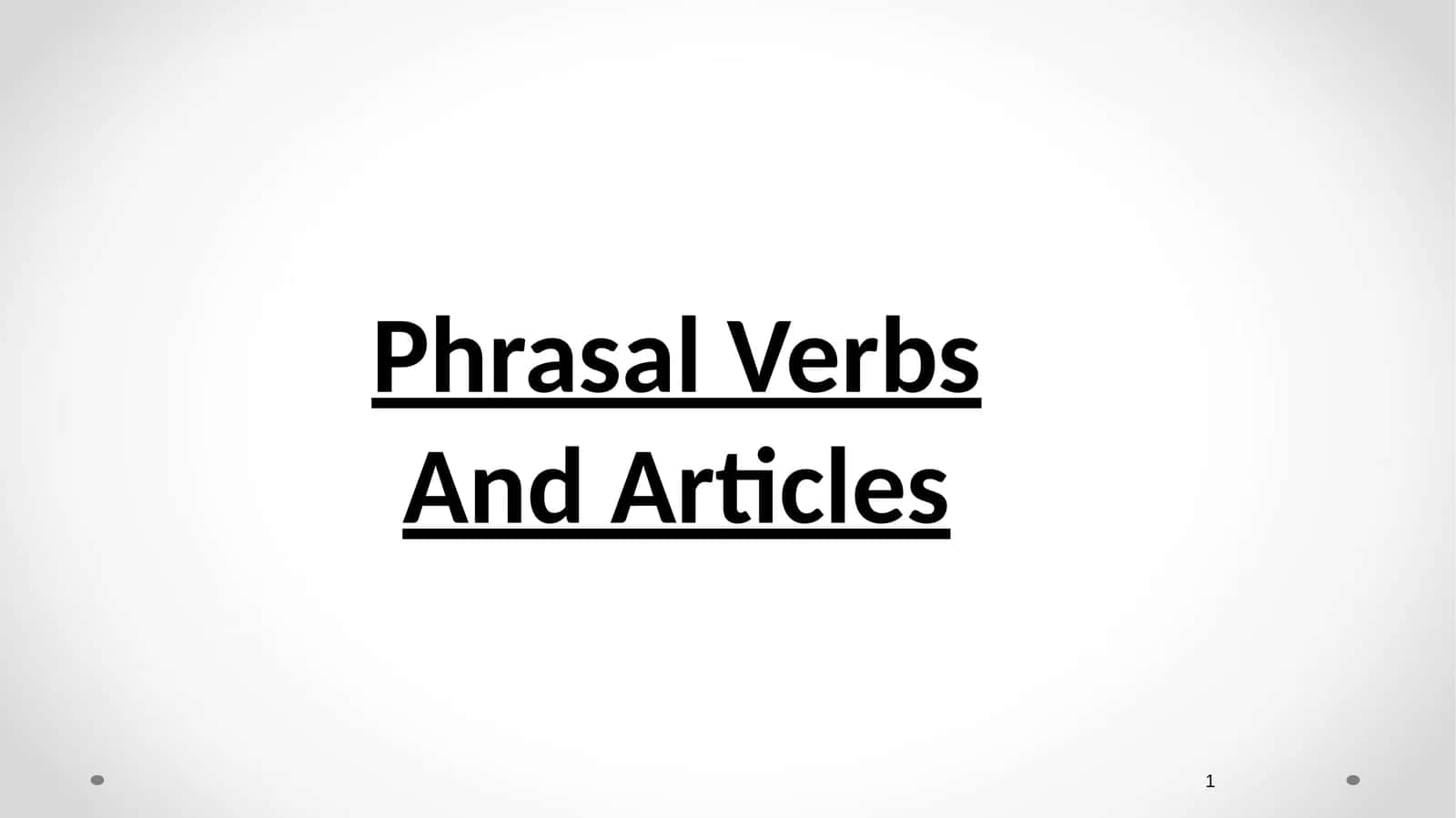 Phrasal Verbs